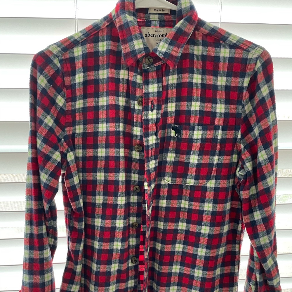 Abercrombie - Boy button down flannel shirt - size XL